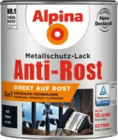 Alpina Metallschutz-Lack Anti-Rost 750 ml schwarz matt
