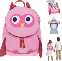 Kinderrucksack Rucksack für Jungen Mädchen Kinder Kindergartenrucksack Kindergartentasche Tasche Reise Sport Tiermotiv Elephant Kids Classic 351 Eule (Rosa Violett) Waldtiere