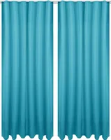 2x Gardinen Ellen Kräuselband inkl. Raffhalter (Türkis), Größe: 140x245cm