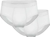 AMMANN Herren Slip, 2er Pack - Feinripp, Eingriff, Weichbund, Baumwolle Weiß L
