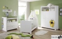 Babyzimmer komplett Set weiß Pinie 7-tlg mit Kommode 2x Regal Kinderzimmer Landi 