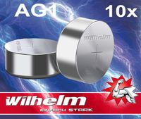 10 x Wilhelm AG1 LR60 - L 621 - 164 - GP64A Qualitätsbatterien 1,5 V Alkaline