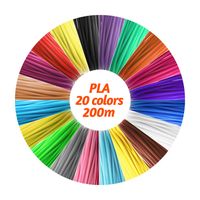 3D Stift Filament 20 Farben je 10m, 3D Stift Nachfüller, 3D Pen PLA Filament 1,75mm, 3D Stift Farben Set für Kinder