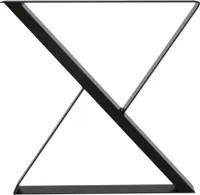 2 x Tischgestell Tischkufen Tischuntergestell Tischbeine X - Gestell 70x72 cm Schwarz
