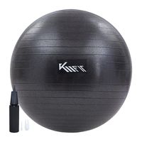 KM-Fit Gymnastikball 55cm | Trainingsball mit Luft-Pumpe | Sitzball Büro Anti-Burst | Ball für Fitness, Yoga, Gymnastik, Core Training | Pezziball Yogaball BPA-Frei |  | Gymnastikbälle | Schwarz