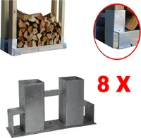 Holzstapelhilfe Stapelhilfe Holzstapelhalter Brennholz Kaminholzregal  8 Stück