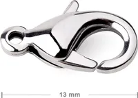 Bižuterní karabinka z chirurgické oceli 316L 13mm - 20 ks