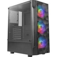 Antec NX260 Gaming Case mit Glasfenster, ATX, 3 Front-Argb-Lüfter, LED-Steuerknopf, PSU-Leichentuch