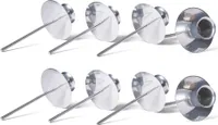 Novaliv 8x Kerzenteller Adventskranz Kerzenpin SILBER Kerzenständer für Stabkerzen Kerzenpick Kerzenhalter für Kränze Kerzentülle Metall Kerzenständer Kerzenpin Adventskranzkerzenhalter