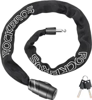 ROCKBROS Fahrradschloss 95cm Fahrrad Kettenschloss mit 2 Schlüssel Schwarz