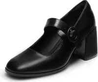 DREAM PAIRS Damen Pumps Frauen Chunky Plattform Mary Janes Schnalle Riemen Wohnungen Seicht Mund Japanisch Süß Lolita Prinzessin Schuhe,Size 36,Schwarz/Pu,SDPU2232W
