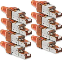 Netzwerkstecker Cat7 CAT 7 RJ45 Stecker 8x Steckverbinder werkzeuglos geschirmt