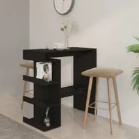 vidaXL Barový stôl s policou čierny 100x50x101,5 cm Materiál drevo