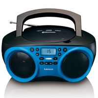 Lenco SCD-501BU - Tragbares FM-Radio mit CD/MP3-Player - Bluetooth - USB-Eingang - AUX-Eingang - Kopfhöreranschluß - Blau