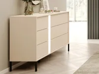 Kommode mit 6 Schubladen - Mit LED-Beleuchtung - Beige - ELYNIA