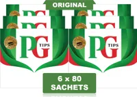 PG Tips - Original Schwarztee - 6 x 80 Teebeutel