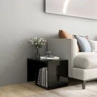 vidaXL Bočný stolík čierny 59x36x38 cm Drevo Materiál