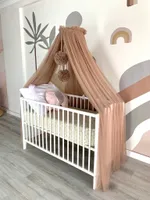 Baby Fancyroom Betthimmel braun extra breit aus 12 Meter Tüll aus 1. Klasse für Kinderbett Gitterbett Babybett Himmel Prinzessin Babywiege Moskitonetz