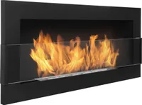 etanolový krb Nice-House 900x400mm.krb setanolom 900 mm čierny, so sklom, na zabudovanie do steny alebo na zavesenie na stenu