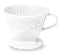 Creano Porzellan Kaffeefilter (Weiß), Filter Größe 4 für Filtertüten Gr. 1x4, ca. 800gr Gewicht für extrem sicheren Stand, Achtung schwer, in 6 Farben erhältlich