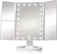 LED kozmetické zrkadlo Make-up zrkadlo Skladacie osvetlené hollywoodske zrkadlo s osvetlením 2X 3X zväčšenie Stolové zrkadlo Zväčšovacie zrkadlo Retoo