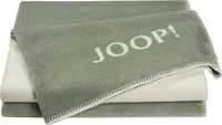 JOOP! Wohndecke Uni Doubleface Farbe Salbei Ecru Größe 150x200 cm