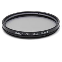 vhbw Universal Polarisationsfilter für Kamera Objektive mit 58mm Filtergewinde - Zirkularer Polfilter (CPL), Schwarz