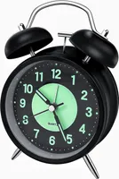Super lauter Wecker, Retro Wecker, kein Ticken, geräuschlos, Quarz mit Hintergrundbeleuchtung, Analog Quarzwecker, Schwarz
