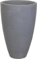 XL Kvetináč s drážkami okrúhly 60 x 40 cm - sivý - moderný vonkajší kvetináč