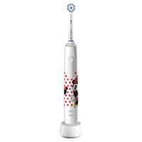 Oral-B Junior Minnie Mouse Elektrische Zahnbürste für Kinder ab 6 Jahren, 360° Andruckkontrolle, weiche Borsten, 2 Putzmodi, Timer, weiß