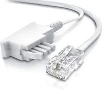 CSL - Internet Kabel Routerkabel - TAE-F Stecker auf RJ45 Stecker - 1m - Internetkabel - Router an die Telefondose, TAE - weiß