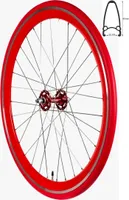 REDONDO 28 Zoll Vorderrad Singlespeed Fixie Laufrad Felge Rot Rot + Reifen