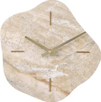 SensaHome Wanduhr Seoul – Uhr im Japandi-Stil – Asymmetrische organische Form – Marmoroptik – Ø30 cm – Beige