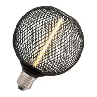 OSRAM DECOR LED Globe z čirého černého bezolovnatého skla se slaměným vláknem 3,5 W, příjemná teplá bílá 818, 110 lm/1800 K, se šroubovací paticí E27, stmívatelná, průměr 125 mm.