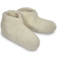 Bettschuhe IamFlauschi Schafsbeige Größe 44 / 45 - Kuschelig Warme Hausschuhe aus Schafwolle – Hüttenschuhe für Damen und Herren