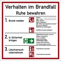 Dreifke® Schild Verhalten im Brandfall | Kunststoff 18x18cm | Brandschutz | w...