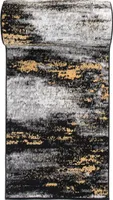 Teppichläufer Läufer Modern Abstrakt Muster, z905a-black, Grau Gelb, 100 x 400 cm