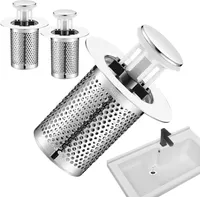 3Stk Waschbeckenstöpsel,Abflussstopfen Waschbecken,Edelstahl Abflussfilter Zubehör für Badezimmer,Pop up Sieb für Badezimmer