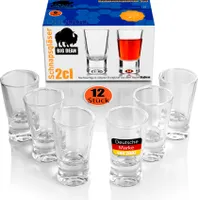 BigDean 12 Stück Schnapsgläser 2cl in Geschenkbox – hochwertige Shotgläser spülmaschinenfest - in Gastro Qualität