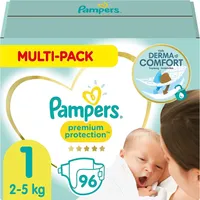 Pampers Baby Windeln Größe 1 (2-5kg) Premium Protection, Newborn, 96 Stück