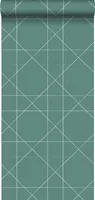 ESTAhome tapety grafické linie mořská zelená - 139092 - 0,53 x 10,05 m