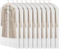 Kleiderhülle – 10 Stück – 160 x 40 cm – Weiß/Transparent – ​​Kleiderhülle – Kleiderhülle Weiß – Hochzeitskleidhülle – Anzughülle
