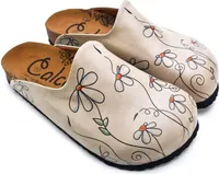 Damen Clogs Calceo mit Gänseblümchen CAL1410 40