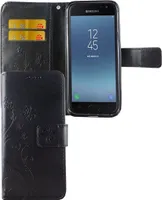 Schutz Hülle Blumen für Handy Samsung Galaxy J5 2017 Schwarz