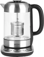 BEEM TEATIME II Tee- und Wasserkocher mit Temperatureinstellung, 1,7 Liter | Inklusive Teesieb aus Edelstahl | LED Beleuchtung | Glas & Edelstahl