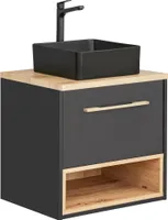 Waschbeckenunterschrank 2-tlg BURBON Graphit ohne Aufsatzwaschtisch