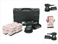 Metabo FSX 200 Intec Exzenterschleifer 240 W 125 mm + 4x Toolbrothers TURTLE Schleifset + Koffer