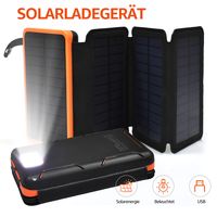 Solar Powerbank 26800mAh, Powerbank Solar mit LED-Taschenlampen, tragbares wasserdichtes Solarladegerät für den Außenbereich mit 2 Ausgängen für Smartphones, Tablets