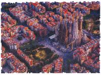 Unidragon Holzpuzzle - Puzzle mit einzigartiger Form, tollen Farben, präzisen Puzzleteilen - Tolles Geschenk für Erwachsene & Kinder, Jungen, Mädchen - City Sagrada Familia, (43 x 30 cm), 500 pieces, King Size