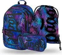 BAAGL Core Palm Rucksack-Set 3tlg: Rucksack, Federmäppchen, Turnbeutel